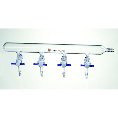 Synthware VACUUM MANIFOLD, 2mm PTFE STOPCOCKS, 4 PORTS, 1 HOSE. M190042